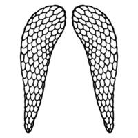 wings of abstract scaly shape in black silhouette vector