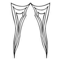 alas de resumen angular forma en negro silueta vector