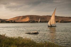 Nilo el mas largo río en África. primario agua fuente de Egipto. paisaje con claro agua río. foto