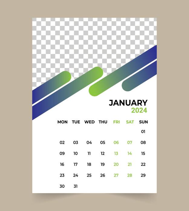 January 2024 Calendar Vector Art, Icons, and Graphics for Free Download