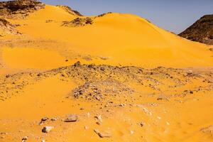 paisaje de Sáhara Desierto en Egipto. conceptual para libertad, disfrutando el viaje. foto