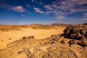 Landscape of sahara desert in Egypt. Conceptual for freedom, enjoying the journey. photo