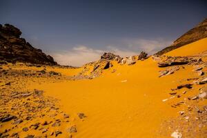 paisaje de Sáhara Desierto en Egipto. conceptual para libertad, disfrutando el viaje. foto