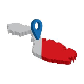 Malta map icon vector