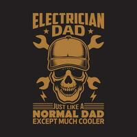 Electrician Dad T shirt Design Vector