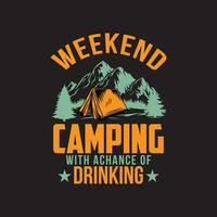 vector de diseño de camiseta de camping