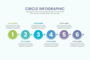 mínimo negocio vector circulo gráfico infografía plantillas para presentaciones, publicidad, diseños, y anual informes negocio concepto con 6 6 opciones