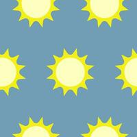 Sun on a blue background, seamless pattern, vector. vector