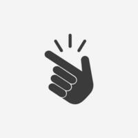 Finger snap, easy icon vector. gesture symbol vector