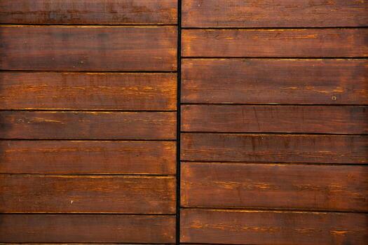Old wood texture background, surface with old natural colored wood, top view. Grain table surface. photo