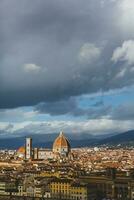 Photo with the panorama of the medieval city of Florence in the region of Tuscany, Italy