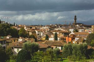 Photo with the panorama of the medieval city of Florence in the region of Tuscany, Italy