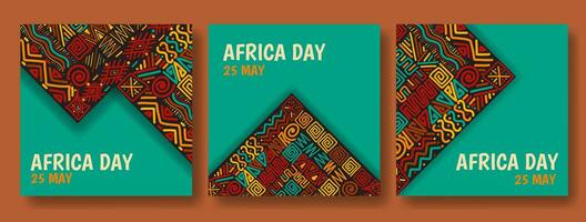 Happy Africa Day Social Media Post Flat Cartoon Hand Drawn Templates Background Illustration vector