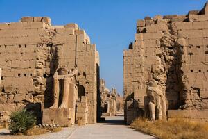 Dendera Temple complex in Egypt. Hieroglypic carvings on wall at the ancient egyptian temple. photo