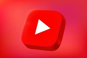 Youtube video platform button on red background. Vector 3d editorial illustration for breaking news. TURKEY, FETHIYE, November 22, 2023