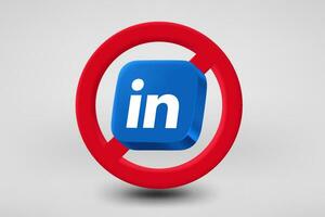 linkedin social platform ban concept. Vector 3d editorial illustration. TURKEY, FETHIYE, November 22, 2023