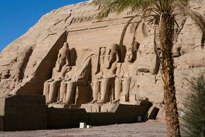 Abu Simbel temple in Egypt. Colossus of The Great Temple of Ramesses II. Africa. photo