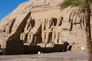 Abu Simbel temple in Egypt. Colossus of The Great Temple of Ramesses II. Africa. photo