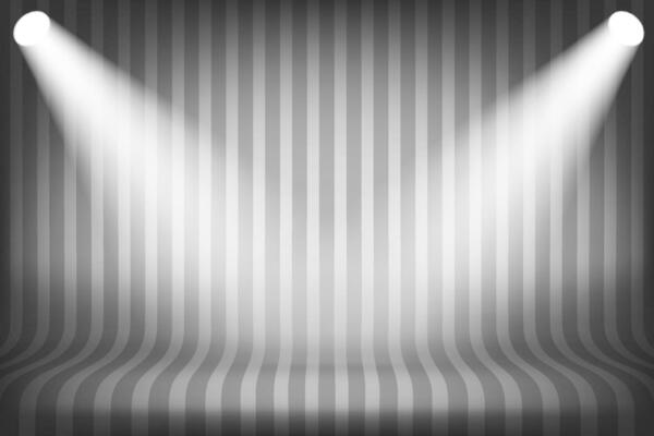 Abstract grey interior with projectors. Design product template. 3d vector mockup