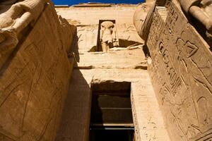 Abu Simbel temple in Egypt. Colossus of The Great Temple of Ramesses II. Africa. photo