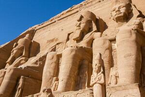 Abu Simbel temple in Egypt. Colossus of The Great Temple of Ramesses II. Africa. photo