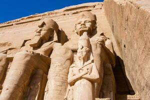 Abu Simbel temple in Egypt. Colossus of The Great Temple of Ramesses II. Africa. photo