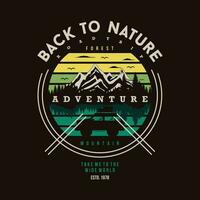 back to nature graphic typography vector, for t shirt print, casual style vector