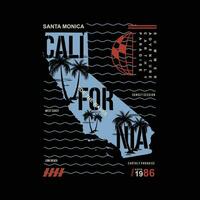 santa monica california urban street, graphic design, typography vector illustration, modern style, for print t shirt