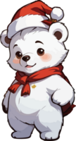 AI generated Christmas Bear Cartoon Image png