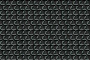 black texture. Triangle or pyramid black shapes. Polygonal tiles seamless background vector