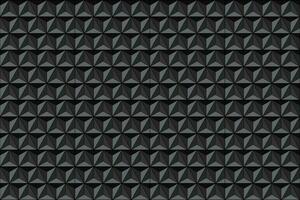 black texture. Triangle or pyramid black shapes. Polygonal tiles seamless background vector