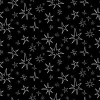 sin costura modelo con estrellas. sencillo monocromo modelo. festivo modelo con contorno estrellas. noche cielo antecedentes. bebé textura. para niños huellas dactilares para textiles, ropa, envase papel vector