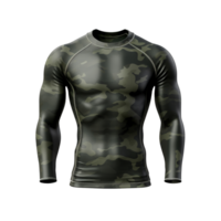 ai generado oscuro verde Ejército camuflaje camiseta acortar Arte png