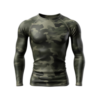 ai generado oscuro verde Ejército camuflaje camiseta acortar Arte png