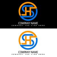 S H Letter Mark Logo Design vector