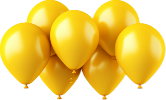 AI generated yellow balloon png