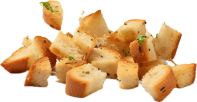 AI generated pile of croutons png