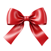 AI generated Elegant red ribbon and bow clip art png