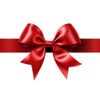 AI generated Elegant red ribbon and bow clip art png