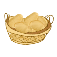 Basket of potatoes on png transparant background