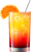 AI generated glass of tequila sunrise cocktail png