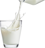 AI generated glass of milk with splash png