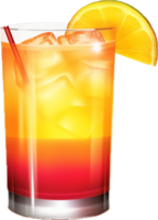 AI generated glass of tequila sunrise cocktail png