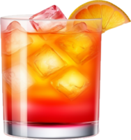 AI generated glass of tequila sunrise cocktail png