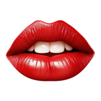 ai généré femelle rouge lèvres agrafe art png