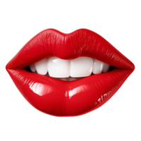 ai generado hembra rojo labios acortar Arte png