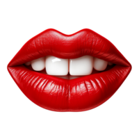 AI generated Female red lips clip art png