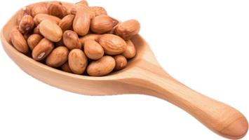 AI generated roasted peanuts in the wooden spoon png