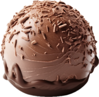 AI generated chocolate ice cream ball png