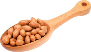 AI generated roasted peanuts in the wooden spoon png